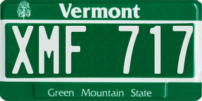 VT license plate XMF717