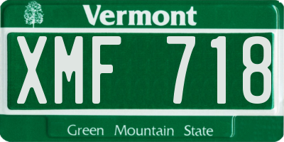 VT license plate XMF718