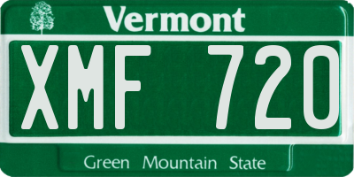VT license plate XMF720