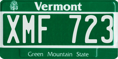 VT license plate XMF723