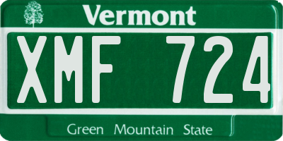 VT license plate XMF724