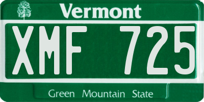 VT license plate XMF725