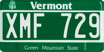 VT license plate XMF729