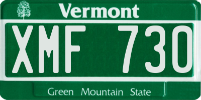 VT license plate XMF730