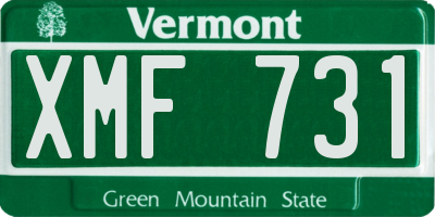 VT license plate XMF731