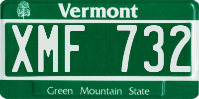 VT license plate XMF732