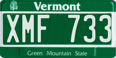 VT license plate XMF733