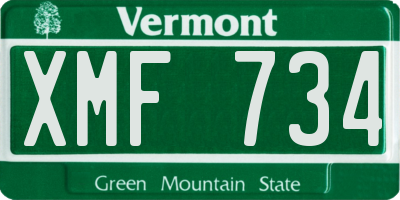 VT license plate XMF734