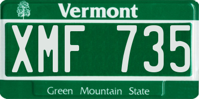 VT license plate XMF735