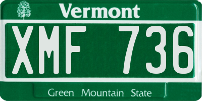 VT license plate XMF736