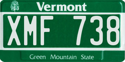 VT license plate XMF738
