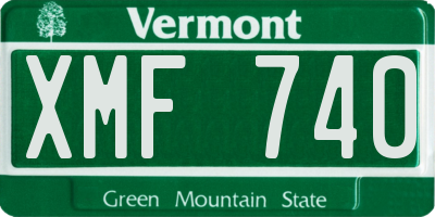 VT license plate XMF740