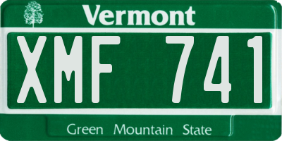 VT license plate XMF741