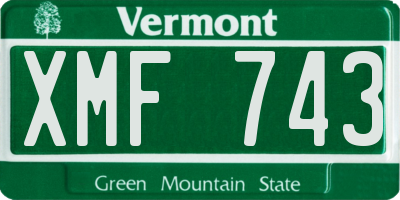 VT license plate XMF743
