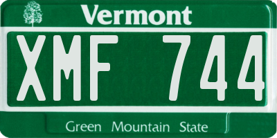 VT license plate XMF744