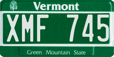 VT license plate XMF745