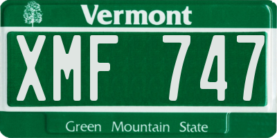 VT license plate XMF747