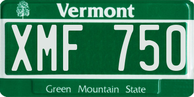 VT license plate XMF750