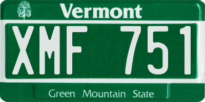 VT license plate XMF751