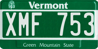 VT license plate XMF753