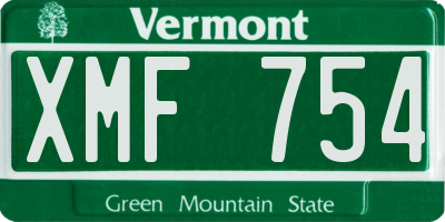 VT license plate XMF754