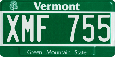 VT license plate XMF755