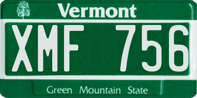 VT license plate XMF756