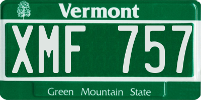 VT license plate XMF757