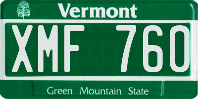 VT license plate XMF760
