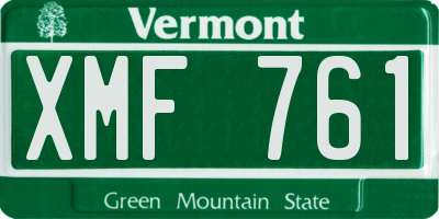 VT license plate XMF761