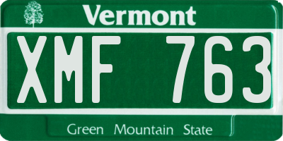 VT license plate XMF763