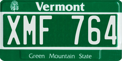 VT license plate XMF764