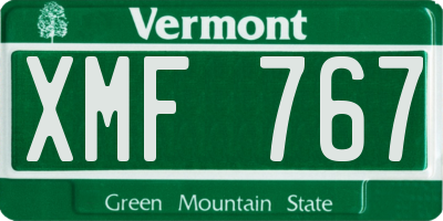 VT license plate XMF767
