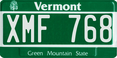 VT license plate XMF768
