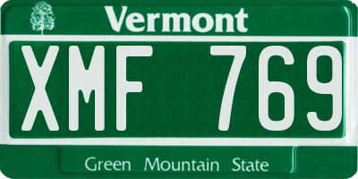VT license plate XMF769