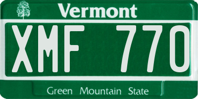 VT license plate XMF770