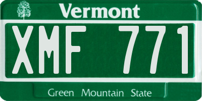 VT license plate XMF771