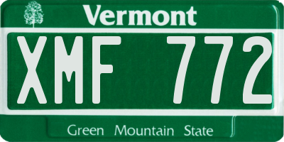 VT license plate XMF772