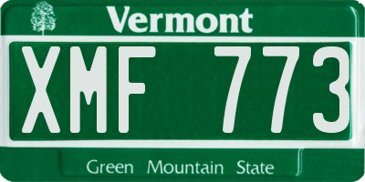 VT license plate XMF773
