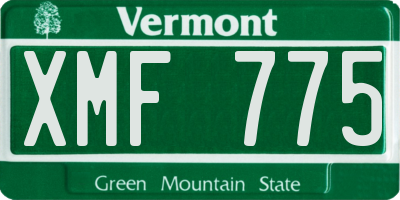 VT license plate XMF775