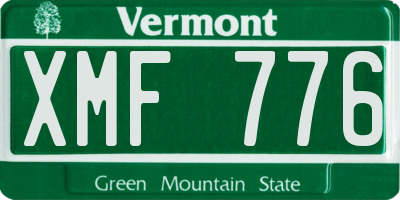 VT license plate XMF776