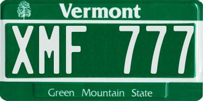 VT license plate XMF777