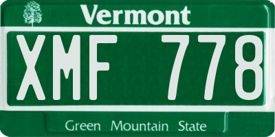 VT license plate XMF778
