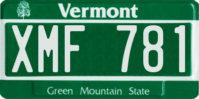 VT license plate XMF781