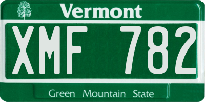 VT license plate XMF782