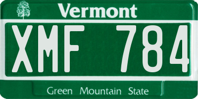 VT license plate XMF784