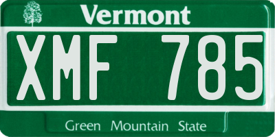 VT license plate XMF785