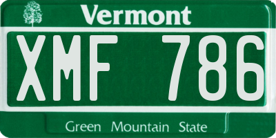 VT license plate XMF786