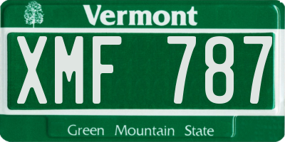 VT license plate XMF787