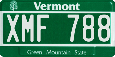 VT license plate XMF788